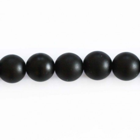 BeauMonde Bijoux - Agate 10 mm perle ronde noire mat Brésil