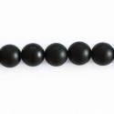 Agate 10 mm perle ronde noire mat Brésil