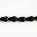 Agate noire 12x8 mm goutte facetée ronde