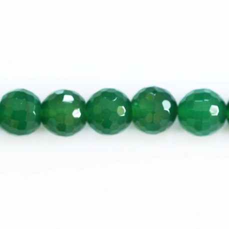Agate 10 mm emerald green faceted round bead - BeauMonde Bijoux