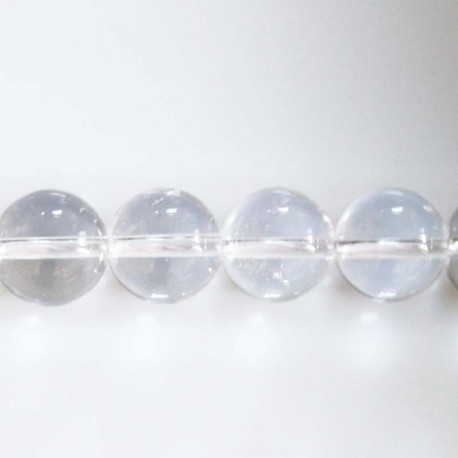 BeauMonde Bijoux - Cristal de roche 12 mm environ perle ronde AA Brésil