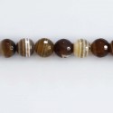 Agate 8 mm perle ronde facetée marron