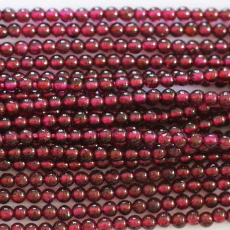 BeauMonde Bijoux - Grenat 3/2.8 mm environ perle ronde A+ Inde