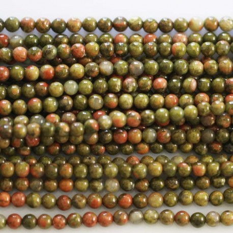 BeauMonde Bijoux - Unakite 3 mm perle ronde A Afrique du sud
