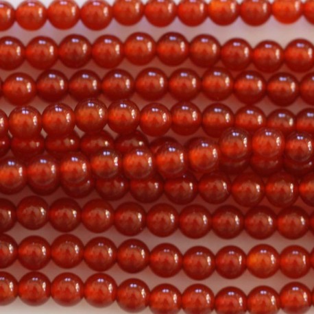 BeauMonde Bijoux - Agate rouge 3 mm perle ronde Brésil