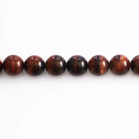 BeauMonde Bijoux - Oeil de taureau (rouge) 6/6.4 mm environ perle ronde A+ Afrique