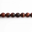 BeauMonde Bijoux - Oeil de taureau (rouge) 6/6.4 mm environ perle ronde A+ Afrique