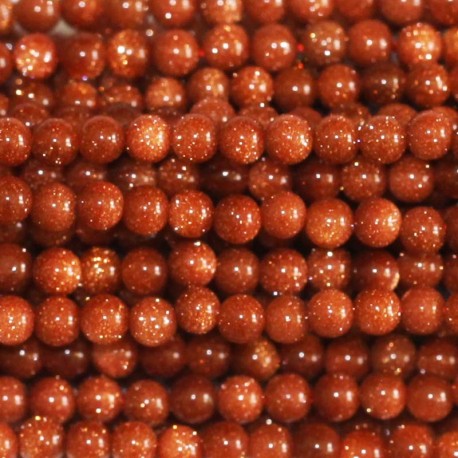 Gold sand stone 2 mm round bead - BeauMonde Bijoux
