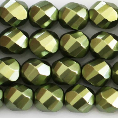 Bohemian beads 8 mm round faceted mother-of-pearl - BeauMonde Bijoux
