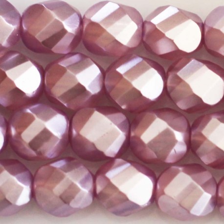 Bohemian beads 8 mm round faceted mother-of-pearl - BeauMonde Bijoux