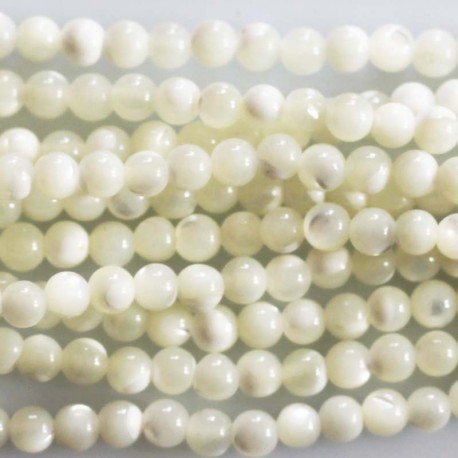 BeauMonde Bijoux - Nacre 2.5/3 mm environ blanche perle ronde qualité A Indonésie