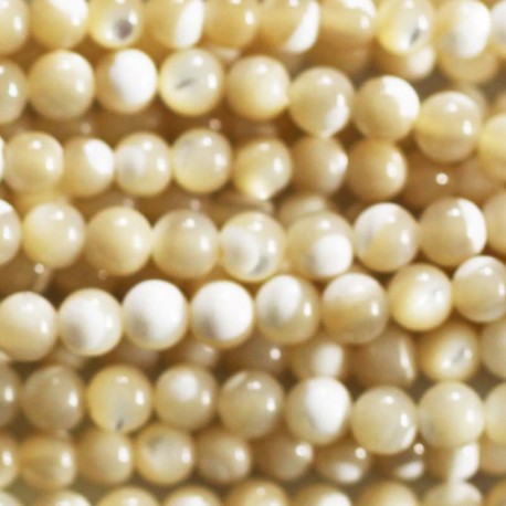 BeauMonde Bijoux - Nacre 3 mm beige perle ronde A Indonésie