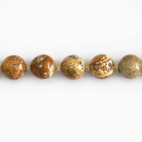 Jasper landscape 10 mm round bead Africa - BeauMonde Bijoux