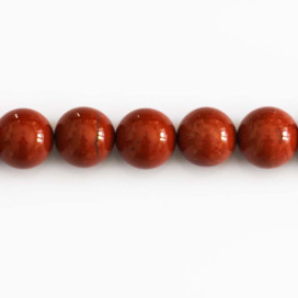 Jaspe rouge 10 mm environ perle ronde A+ Vénézuela