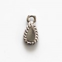 Drop pendant 9x6 mm 1 ring silver metal