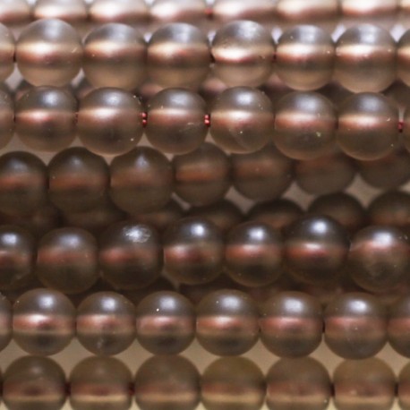 Smoky quartz matte 4 mm round bead - BeauMonde Bijoux