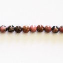 Rhodonite round bead 6/6.5 mm black veined Australia