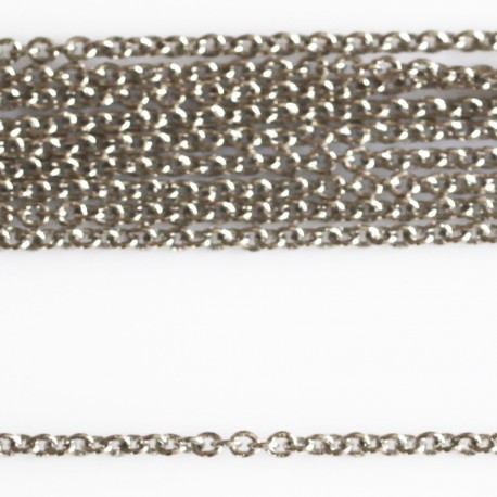 BeauMonde Bijoux - Chaine ronde 1.6 mm fine métal argenté