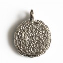 Ethnic medal 18 mm 1 ring silver metal profile - BeauMonde Bijoux