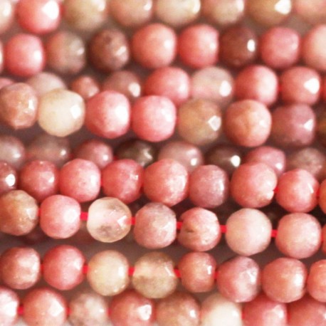 Rhodonite round bead faceted 3 mm - BeauMonde Bijoux