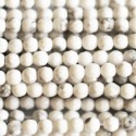 Howlite bead white round faceted 3 mm