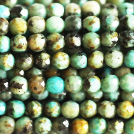 BeauMonde Bijoux - Turquoise Afrique perle ronde facettée 3 mm A