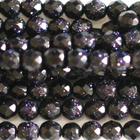 BeauMonde Bijoux - Blue gold stone perle ronde facetée 3 mm