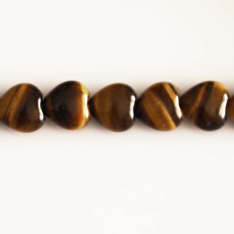 Tiger eye 12 mm heart - BeauMonde Bijoux