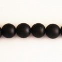 Agate noire 12 mm perle ronde mat Brésil