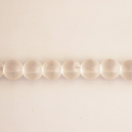 BeauMonde Bijoux - Cristal de roche 8 mm environ perle ronde mat A+ Brésil