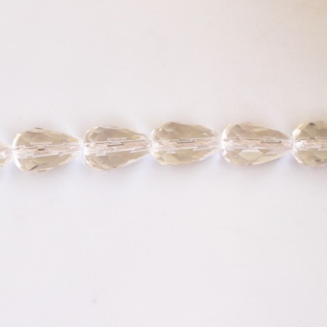BeauMonde Bijoux - Cristal de roche 8x12 mm environ goutte facettée AA Brésil