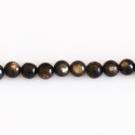 Gold mica 6 mm round bead
