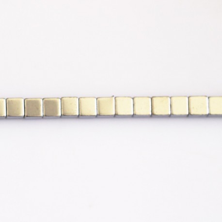 Hematite silver 4 mm square - BeauMonde Bijoux