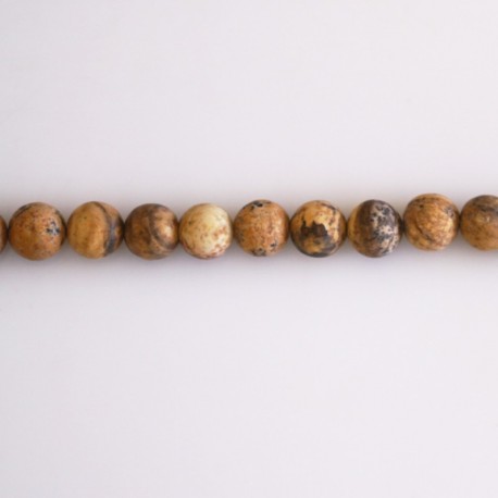 Jasper landscape 6 mm round matte bead Africa - BeauMonde Bijoux