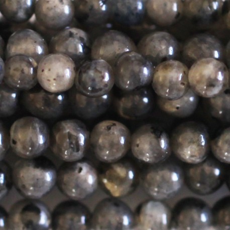 Black 4 mm Labradorite round beads - BeauMonde Bijoux