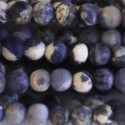 Sodalite 4/4.5 mm perle ronde mat A Afrique du Sud