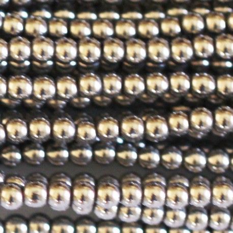 Hematite silver 2 mm round bead - BeauMonde Bijoux