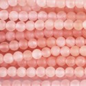 Quartz rose 4/4.5 mm perle ronde mat A Brésil