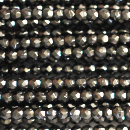 BeauMonde Bijoux - Hématite 2/2.3 mm environ perle ronde facettée Chine