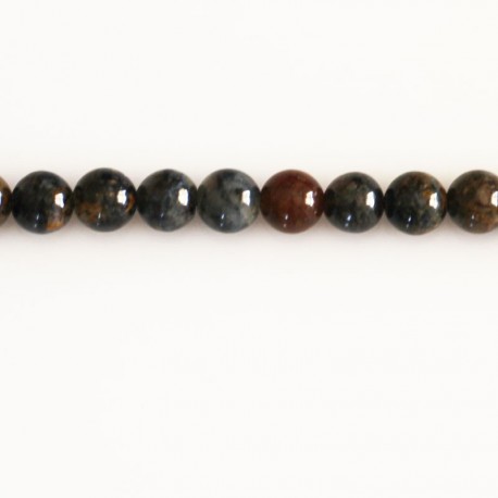 BeauMonde Bijoux - Pietersite 6 mm perle ronde tons marrons A Arizona