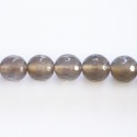 Agate grey 10 mm bead round faceted - BeauMonde Bijoux