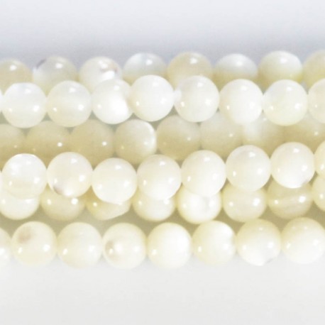 BeauMonde Bijoux - Nacre blanche 4 mm perle ronde qualité AA+ Indonésie