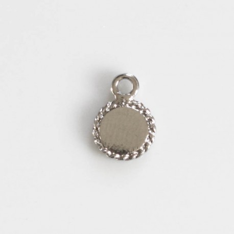 Medallion 8 mm one silver metal ring - BeauMonde Bijoux