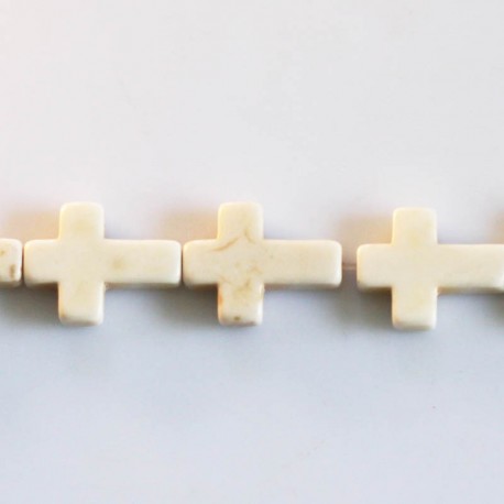 Howlite 12 X 16 mm cross - BeauMonde Bijoux