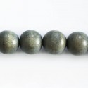 Perle bois 15 mm ronde gris vert Indonésie