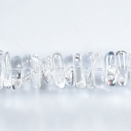 BeauMonde Bijoux - Cristal de roche 4x12 mm environ caillou allongé de longueur irrégulière