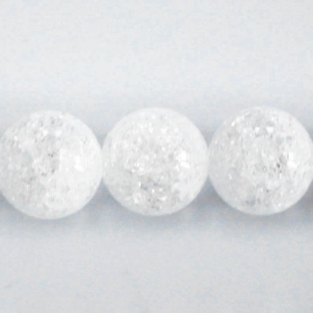 BeauMonde Bijoux - Cristal de roche craquelé 16 mm perle ronde AA Brésil