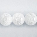 Cristal de roche craquelé 16 mm perle ronde AA Brésil