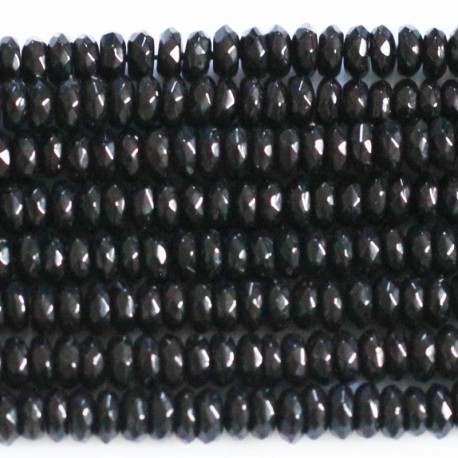BeauMonde Bijoux - Agate noire 4x6 mm agate noire rondelle facetée