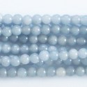 Angélite 4 mm environ perle ronde A+ Pérou